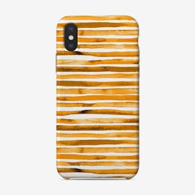 Watercolor Stripes Yellow Phone Case