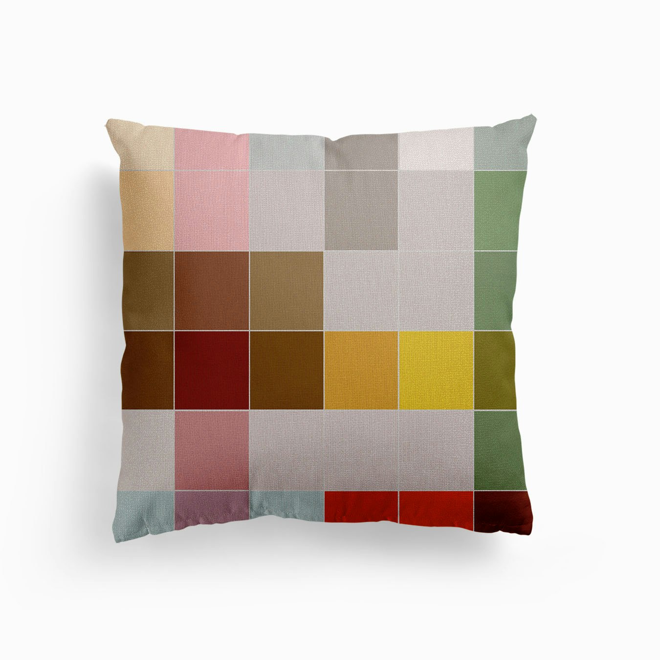 Colorful Checkered Tiles Canvas Cojín