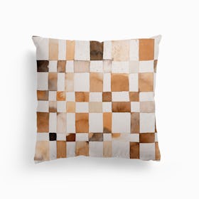 Watercolor Checker Terracota Canvas Cushion