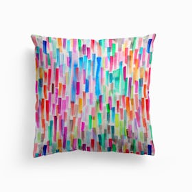 Colorful Brushstrokes Multicolored Cushion