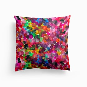 Overlapped Watercolor Dots Cushion
