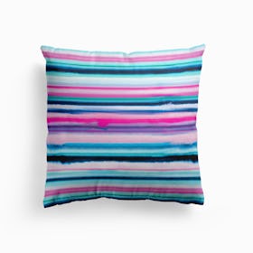 Degrade Stripes Watercolor Pink Cushion