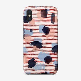 Watercolor Stains Stripes Red Phone Case