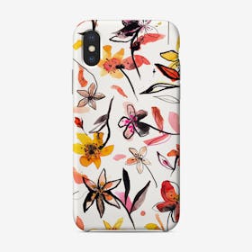 Ink Flowers Yellow Phone Case