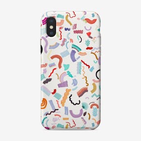 Curly And Zigzag Stripes White Phone Case