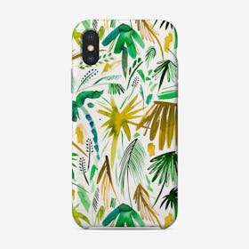 Brushstrokes Tropical Palms Green Phone Case