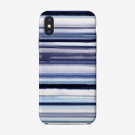Degrade Stripes Watercolor Navy Phone Case