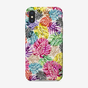 Tropical Monstera Leaves Multicolored Phone Case