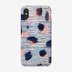 Watercolor Stains Stripes Navy Phone Case