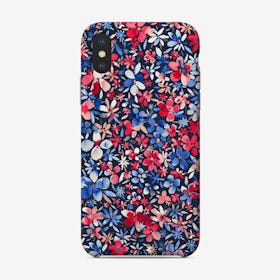 Colorful Little Flowers Navy Phone Case