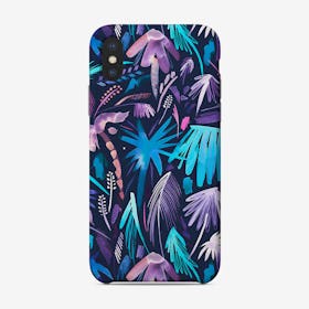 Brushstrokes Tropical Palms Navy Phone Case