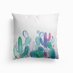 Abstract Cacti Cushion