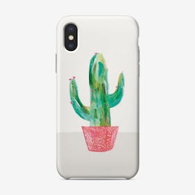 Painted Cactus In Coral Pot Phone Case Phone Case