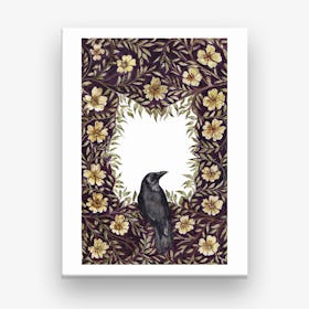 Crow In Vines Canvas Print
