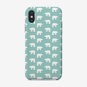 Polar Bear Pattern On Mint Phone Case