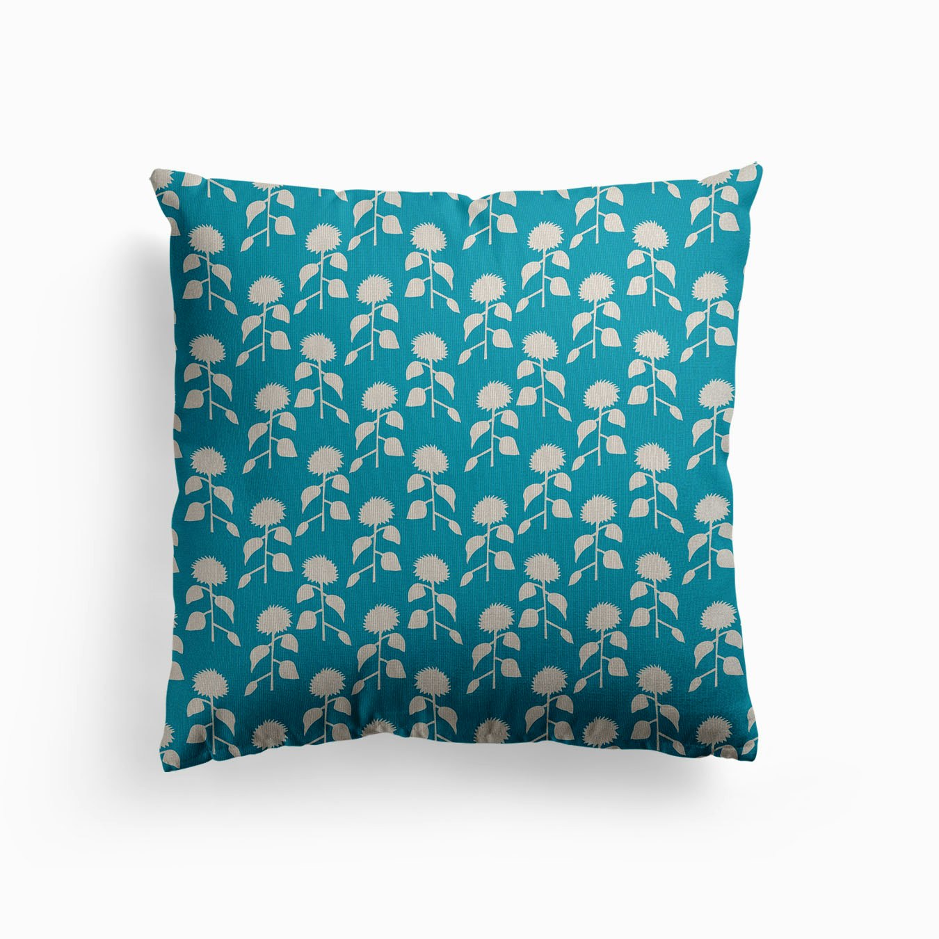 Sunflower Silhouette Pattern Canvas Cushion by Ildiko Sipos