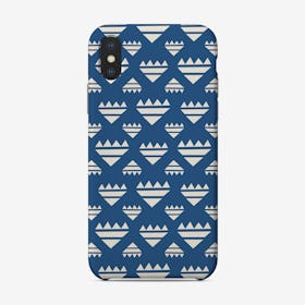 Blue Abstract Shapes Pattern Phone Case