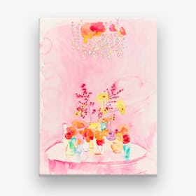 Table In Pink Canvas Print
