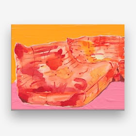 Orange And Pink Couch Canvas Print