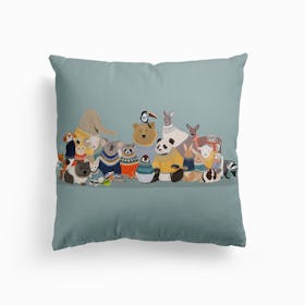 Friends In Jumpers Canvas Cushion