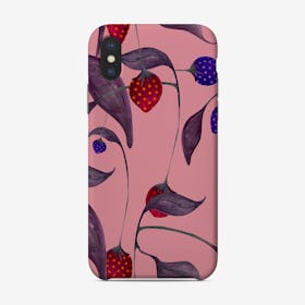 Elephant In A Strawberry Field Pink Phone Case