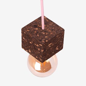 Moco Pendant Lamp - Baby Pink / Oak Colour