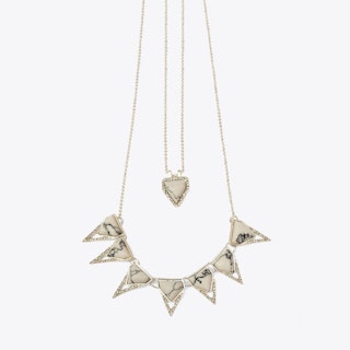 White Howlite Triangle Layered Necklace