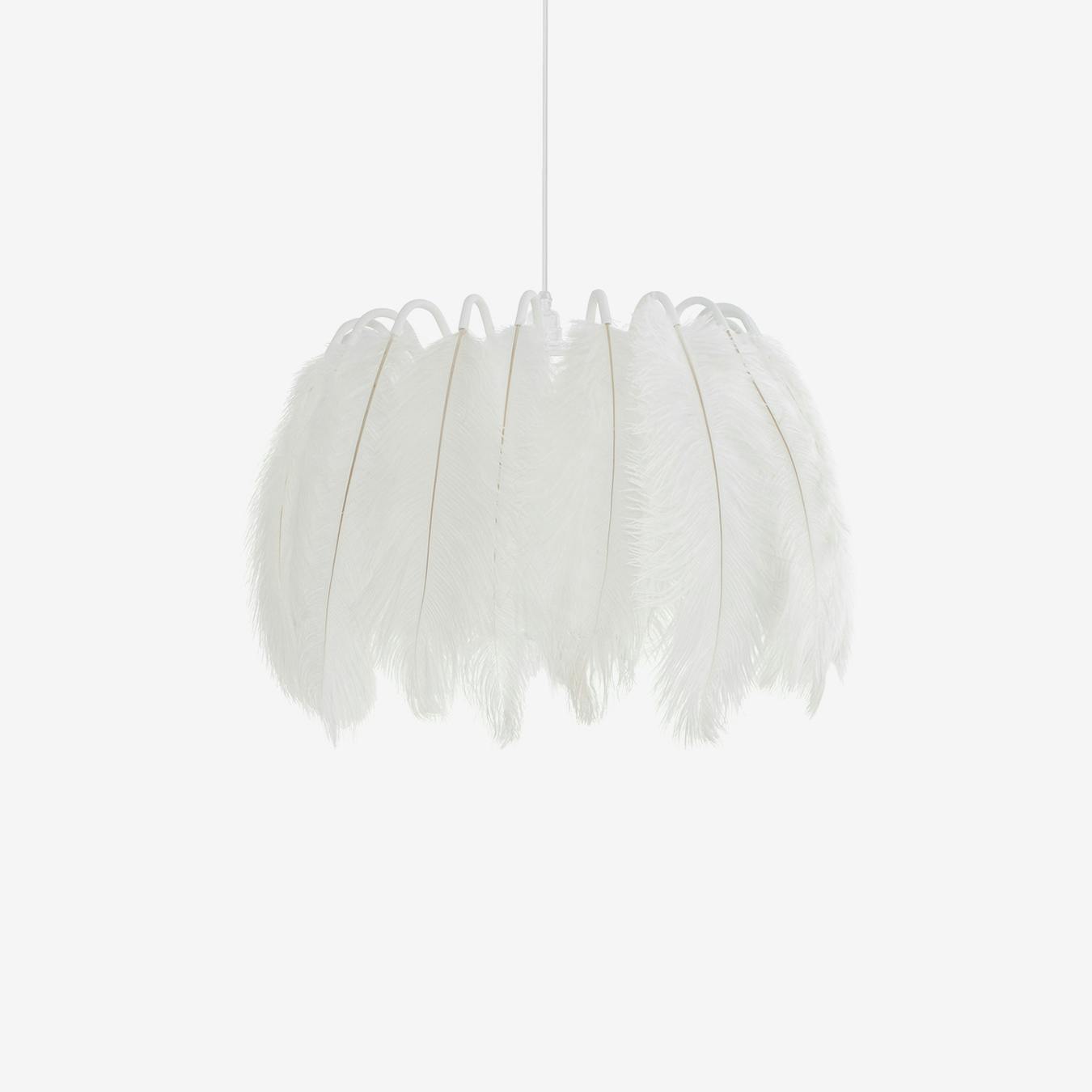 white feather ceiling light