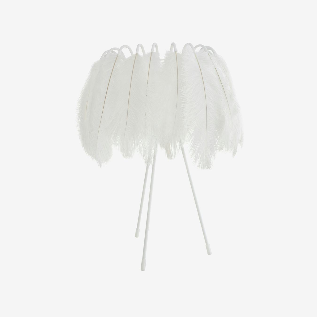 white feather table lamp