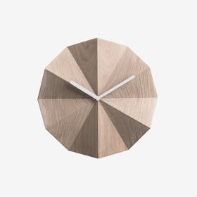 Delta Clock - White - Oak 