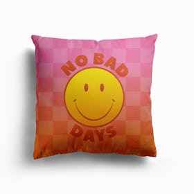 No Bad Days Smiley Canvas Cushion