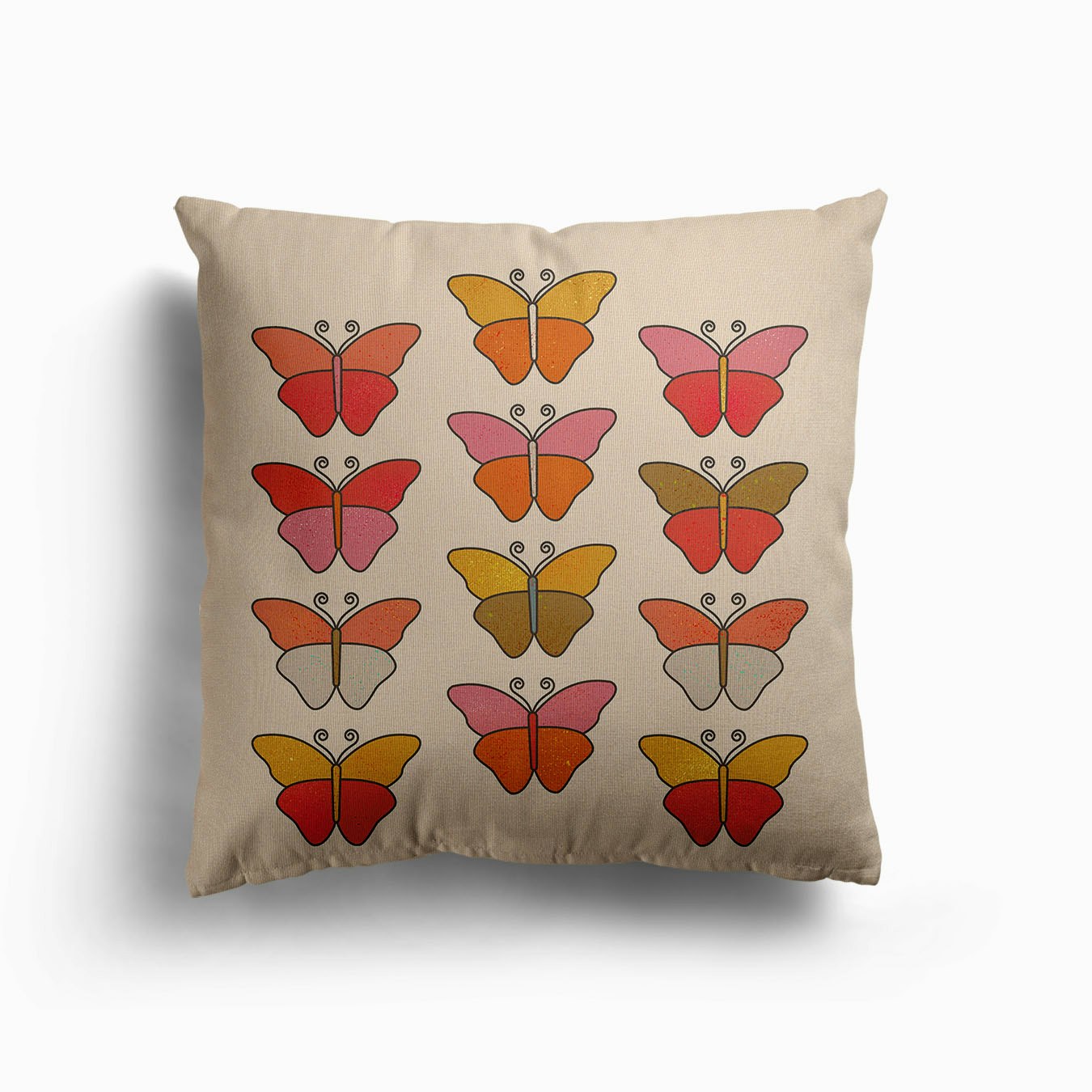 Colourful Butterflies Canvas Cushion by showmemars