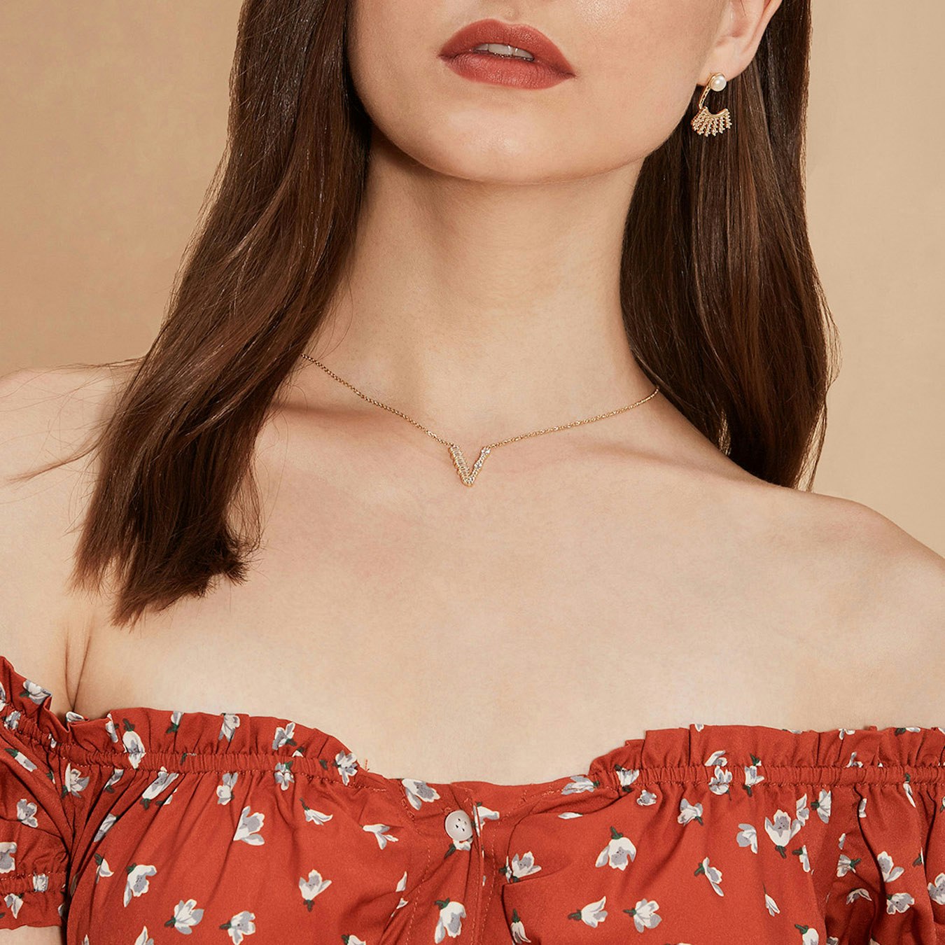 Initial Letter V Necklace by AVILIO London