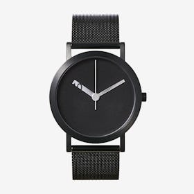 Extra Normal Grande Watch w/ Black Face and IP Black Stainless Steel Mesh Band