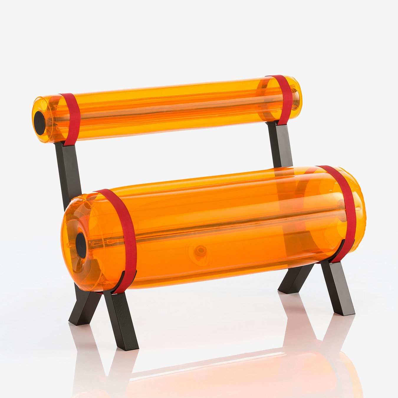 ZIBA BENCH 1M - Crystal Orange - Black Frame