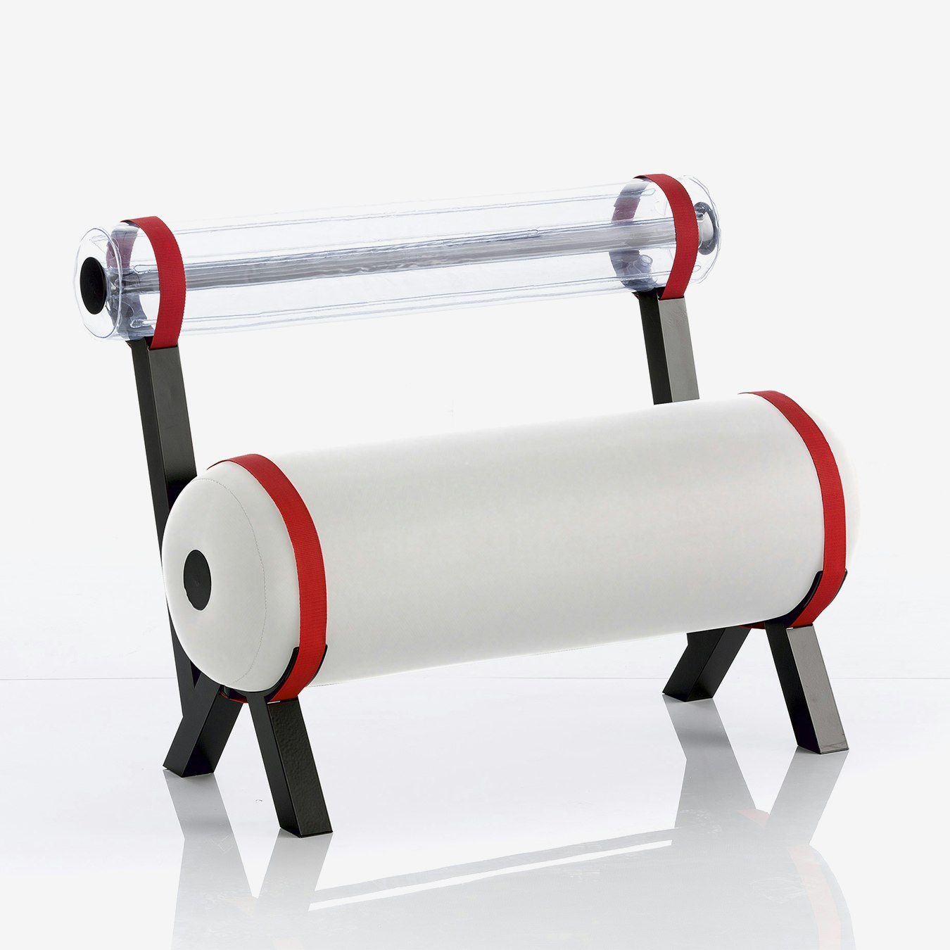 ZIBA BENCH 1M - Opaque White - Black Frame