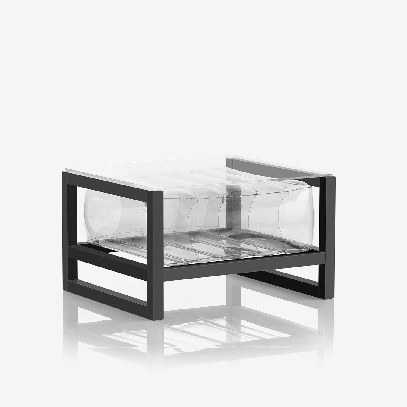 YOKO COFFE TABLE - Transparent - Black Frame