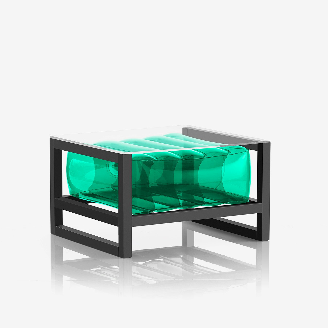 YOKO COFFE TABLE - Crystal Green - Black Frame
