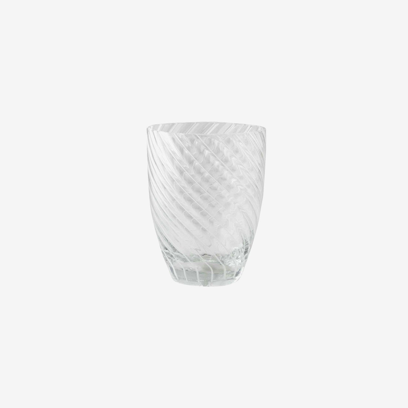 Italesse Vertigo Handcrafted Single Glass Tumbler in Transparent and White by Italesse
