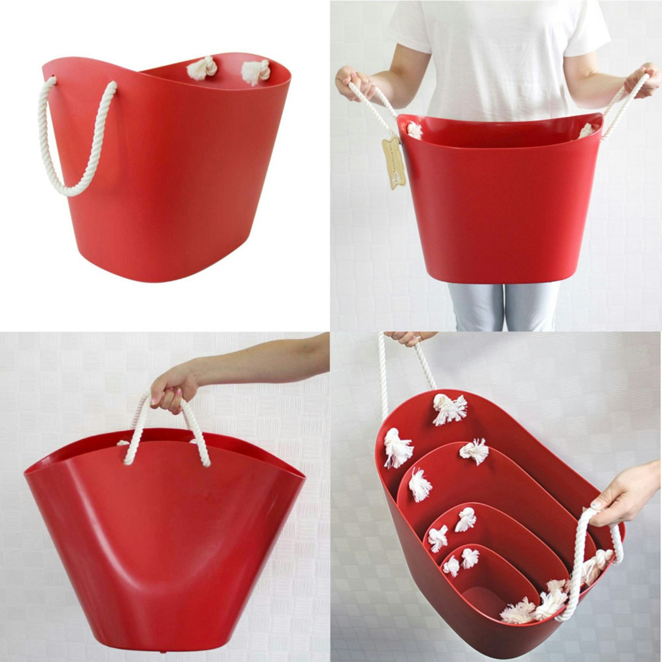 Balcolore Laundry / Storage Basket - Red by Hachiman