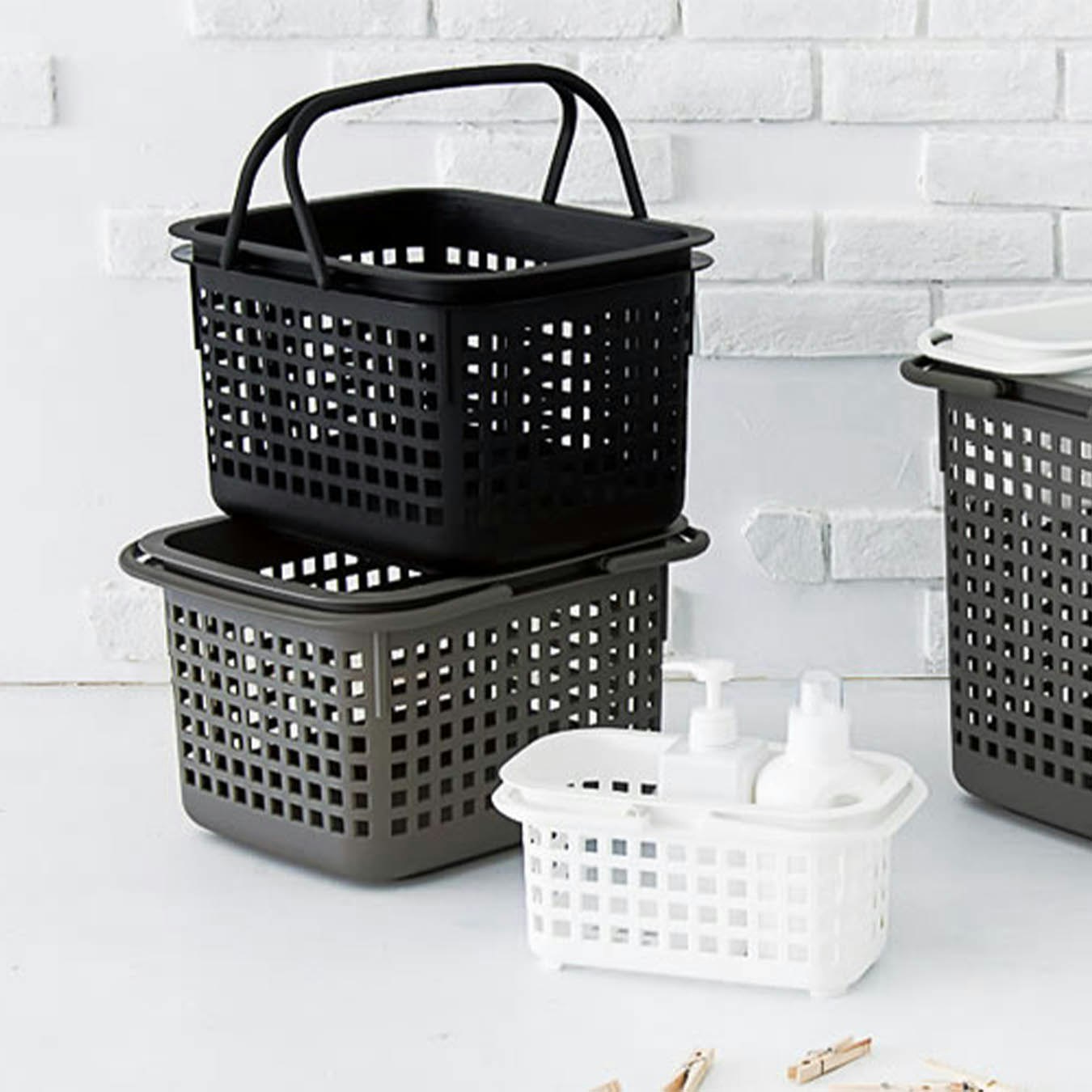 Cestino Laundry & Storage Basket with Lid - Black by Hachiman
