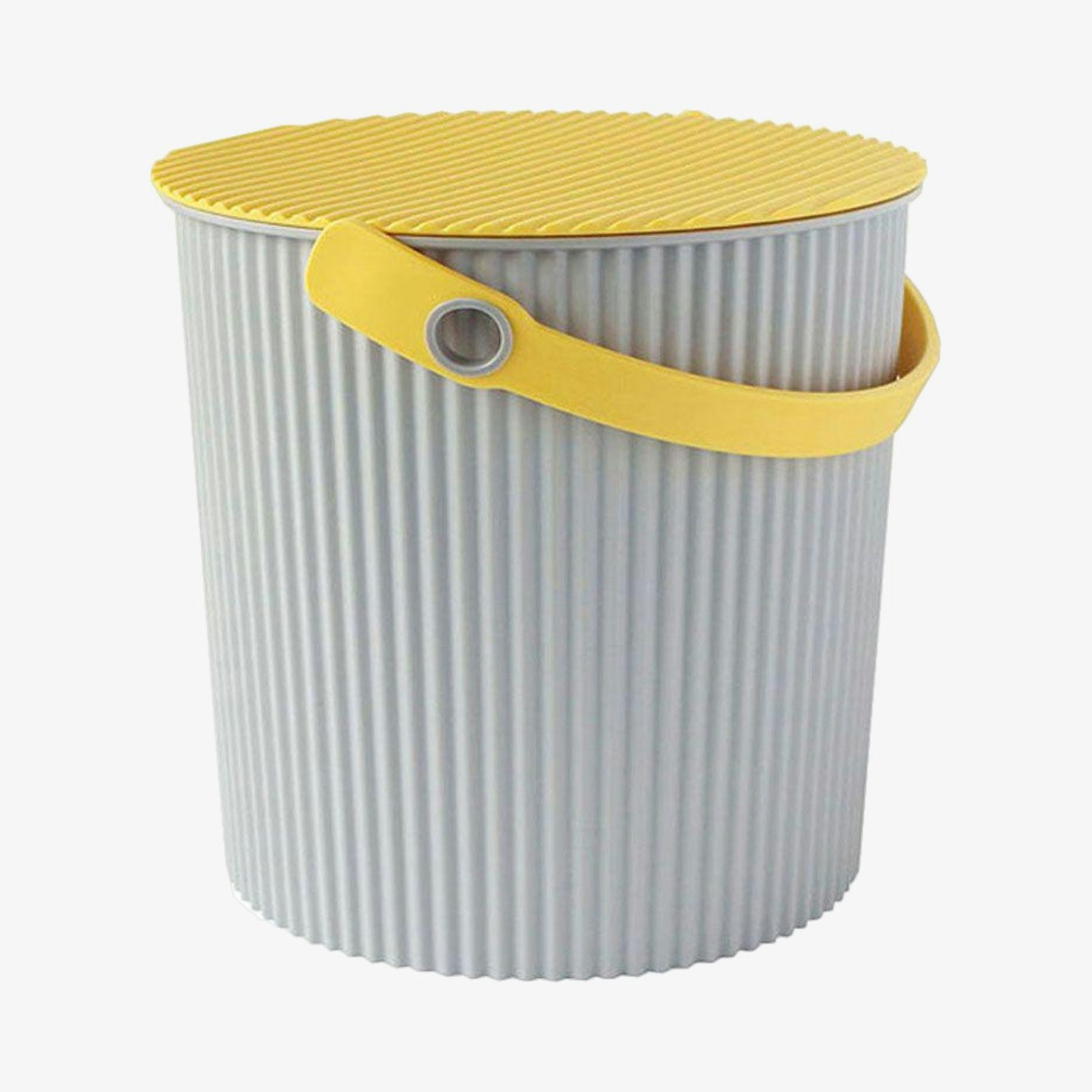 Omnioutil Storage Bucket & Lid - Grey/Yellow by Hachiman