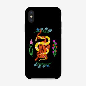 Tiger And Snake Flowers Phone Case