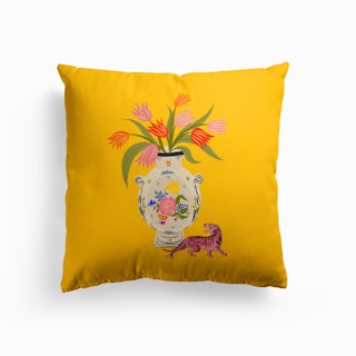 Porcelain And Tulips Cushion