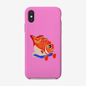 Tai Guruma Wooden Sea Bream Toy Pink Phone Case