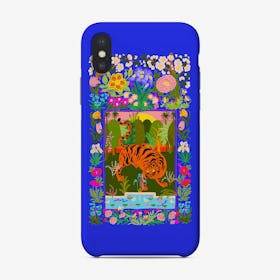 Tiger Garden Blue Phone Case