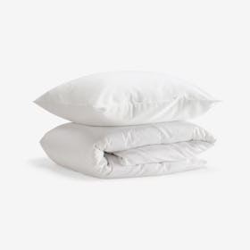 Single Sateen Duvet Set (Duvet Cover + Pillow Case) - White