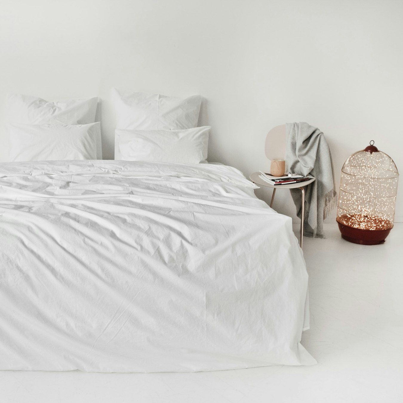 Single Percale Duvet Set (Duvet Cover + Pillow Case) - White