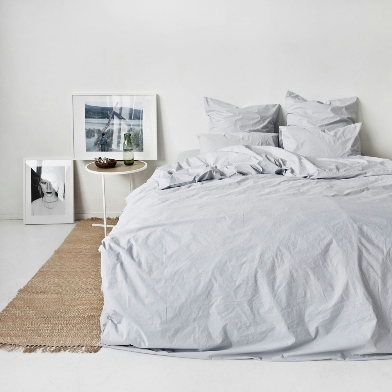 Single Percale Duvet Set (Duvet Cover + Pillow Case) - Light Grey