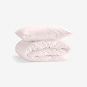 Double Percale Duvet Set (Duvet Cover + 2 Pillow Cases) - Light Pink